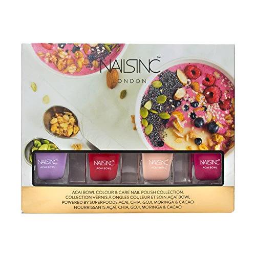Nails Inc Nail Polish Set Red Pink Neutral Lilac 4 x 5ml
