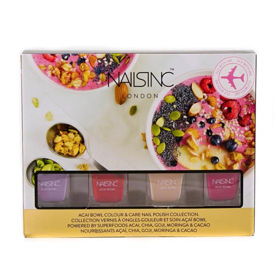Nails Inc Nail Polish Set Red Pink Neutral Lilac 4 x 5ml