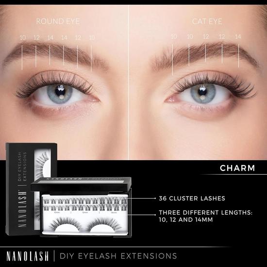 Nanolash DIY Eyelash Extensions 36 Pcs Cluster Lashes CHARM