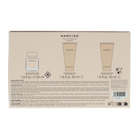 Narciso Rodriguez Cristal Eau De Parfum 50ml, Body Lotion 50ml + Shower Gel 50ml Gift Set 50ml