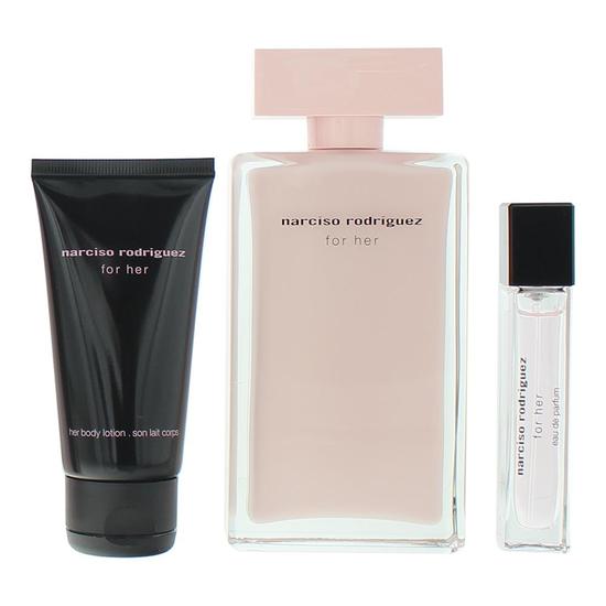 Narciso Rodriguez For Her Eau De Parfum 100ml, 10ml + Body Lotion Gift Set 100ml