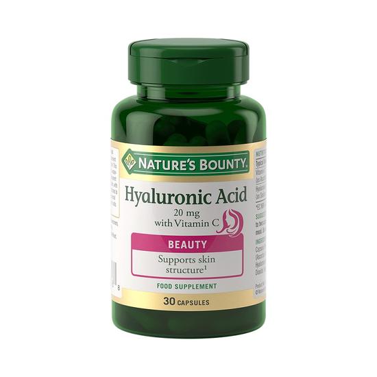 Nature's Bounty Hyaluronic Acid 20mg With Vitamin C Capsules 30 Capsules
