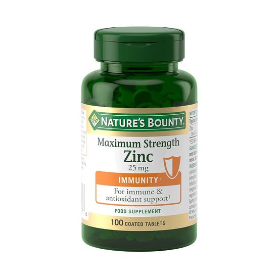 Nature's Bounty Maximum Strength Zinc 25mg Caplets 100 Caplets
