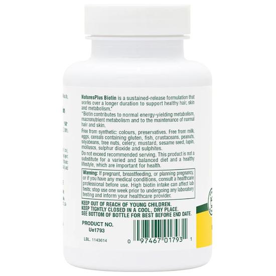 Nature's Plus Biotin 10, 000mcg Tablets 90 Tablets