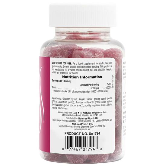Nature's Plus Biotin 5000ug Gummies 60 Gummies