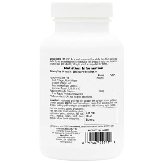 Nature's Plus Collagen Peptides Capsules 120 Capsules