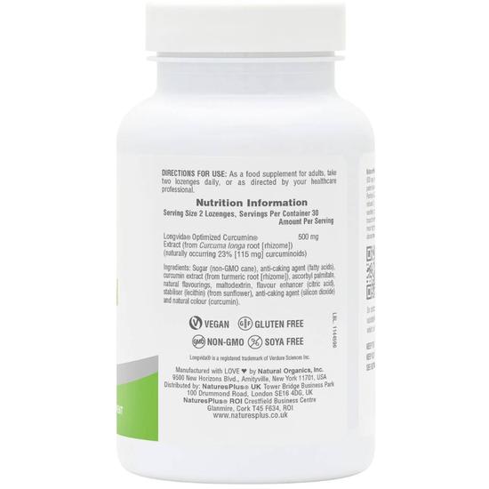 Nature's Plus Pro Curcumin Longvida 500mg Lozenges 60 Lozenges