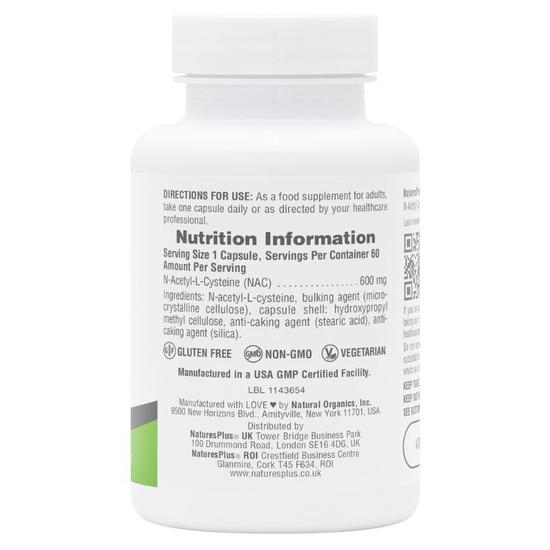Nature's Plus PRO NAC 600mg Capsules 60 Capsules