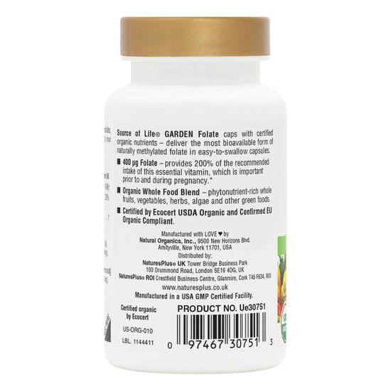 Nature's Plus Source Of Life Garden Organic Folate Capsules 60 Capsules