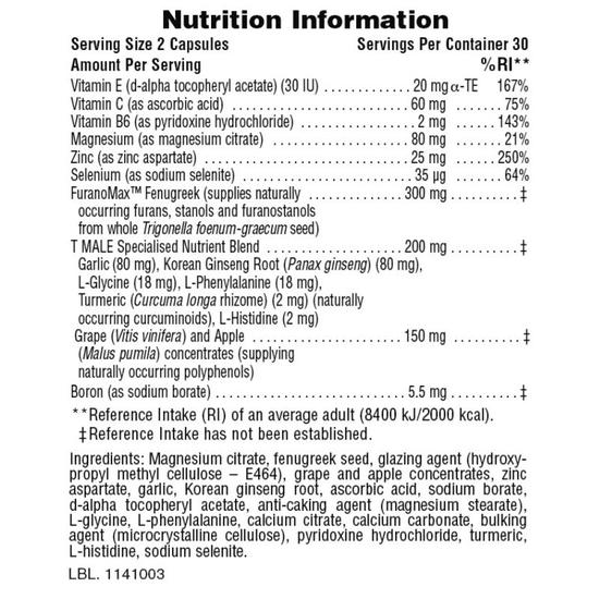 Nature's Plus T-Male Capsules 60 Capsules