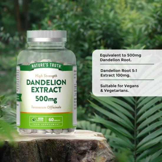Nature's Truth Dandelion Extract 500mg Tablets 60 Tablets