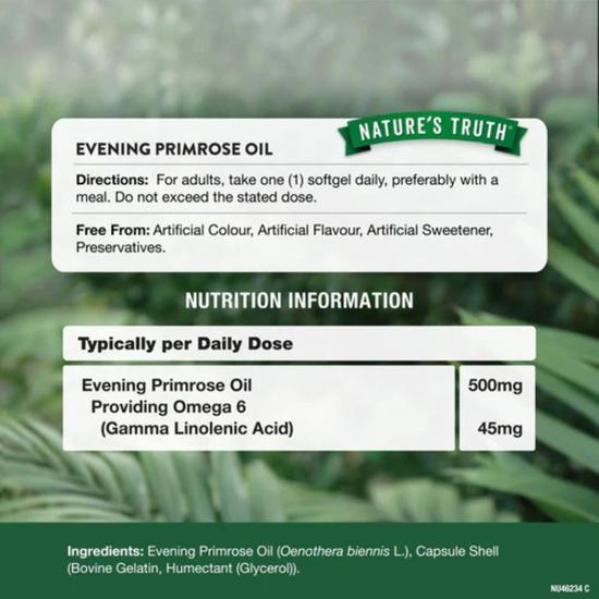 Nature's Truth Evening Primrose Oil 500mg Softgels 60 Softgels