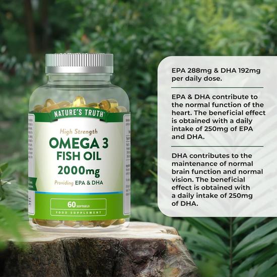 Nature's Truth Omega 3 Fish Oil 2000mg Softgels 60 Softgels
