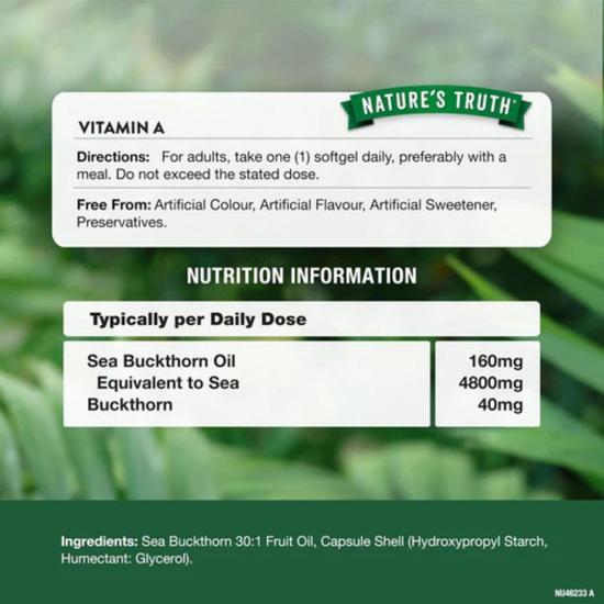 Nature's Truth Sea Buckthorn 4800mg Softgels 60 Softgels