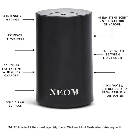 Neom Organics Wellbeing Pod Mini Black & Real Luxury De-Stress Essential Oil Blend Duo