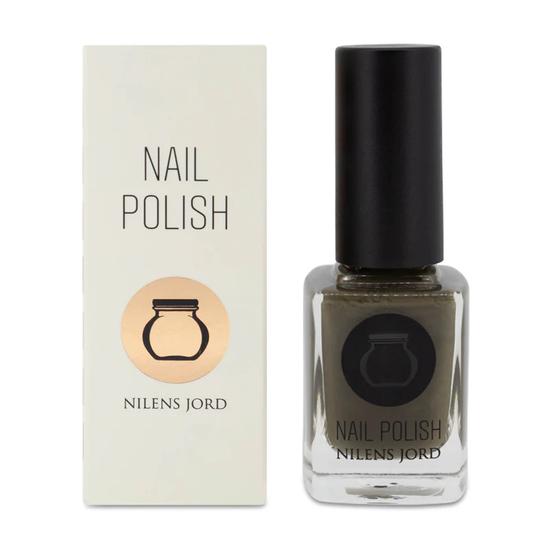 Nilens Jord Dark Olive Green Nail Polish No 642 With Wide Brush