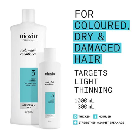 Nioxin System 3 Conditioner For Coloured Hair With Light Thinning 300ml