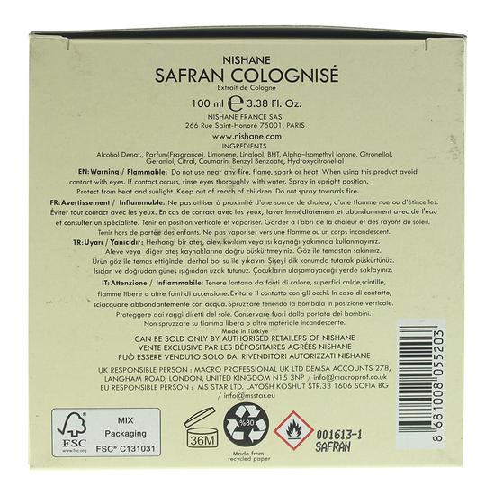 Nishane Safran Cologniese Extrait De Cologne 100ml