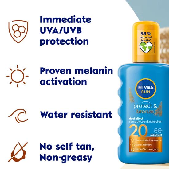 Nivea Sun Care Protect & Bronze SPF 20 Spray 200ml