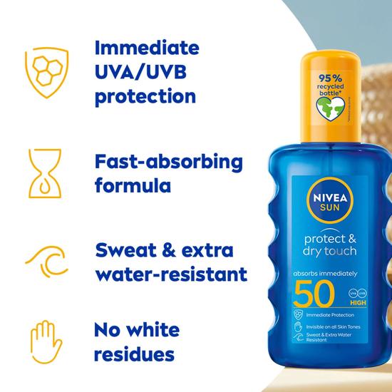Nivea Sun Care Protect & Dry Touch SPF 50+ Invisible Spray 200ml