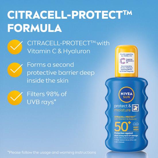 Nivea Sun Care Protect & Moisture SPF 50+ Spray 200ml