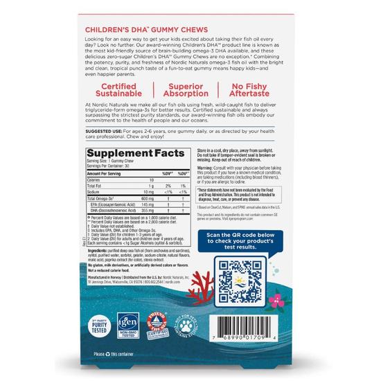 Nordic Naturals Children's DHA 600mg Gummies 30 Gummies