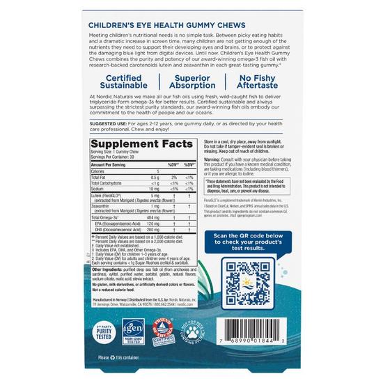 Nordic Naturals Children's Eye Health Strawberry Lemonade Gummies 30 Gummies