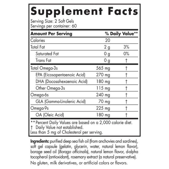 Nordic Naturals Complete Omega 565mg Lemon Softgels 60 Softgels