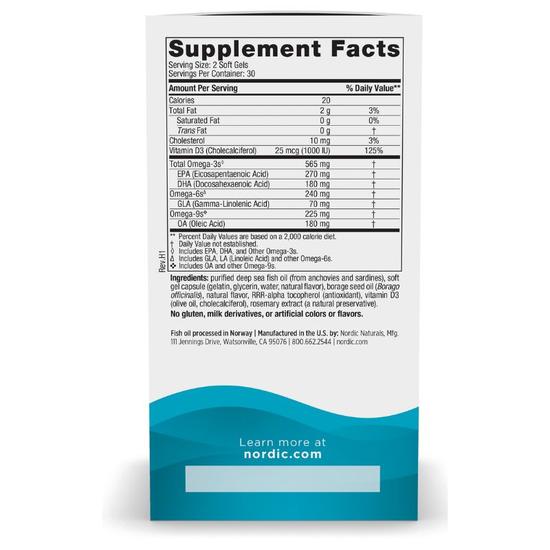 Nordic Naturals Complete Omega D3 565mg Lemon Softgels 60 Softgels