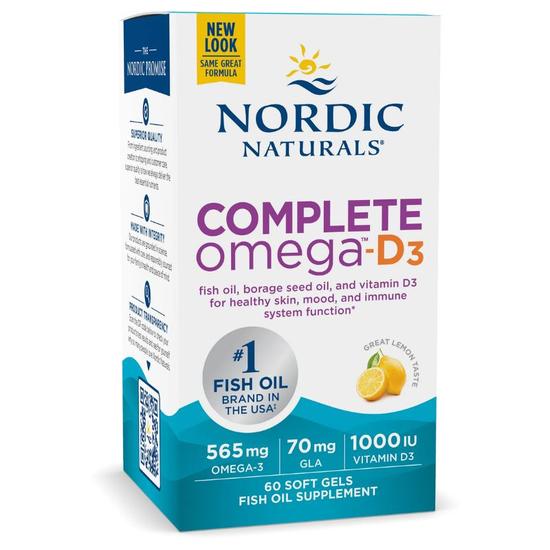 Nordic Naturals Complete Omega D3 565mg Lemon Softgels 60 Softgels