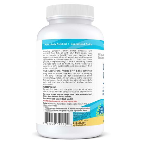Nordic Naturals Complete Omega Junior 283mg Lemon Mini Softgels 180 Softgels