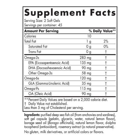 Nordic Naturals Complete Omega Junior 283mg Lemon Mini Softgels 180 Softgels