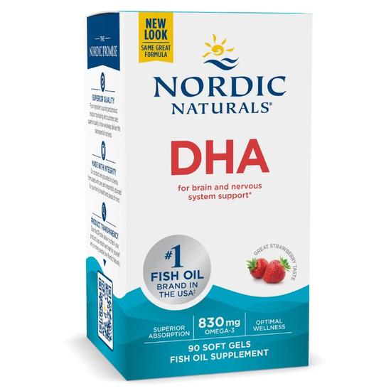 Nordic Naturals DHA 830mg Strawberry Softgels 90 Softgels