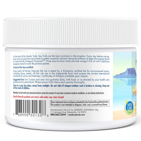 Nordic Naturals Nordic Omega-3 82mg Tangerine Treats Gummies 60 Gummies