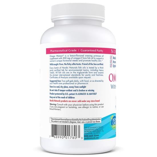 Nordic Naturals Omega Woman 500mg Softgels 120 Softgels