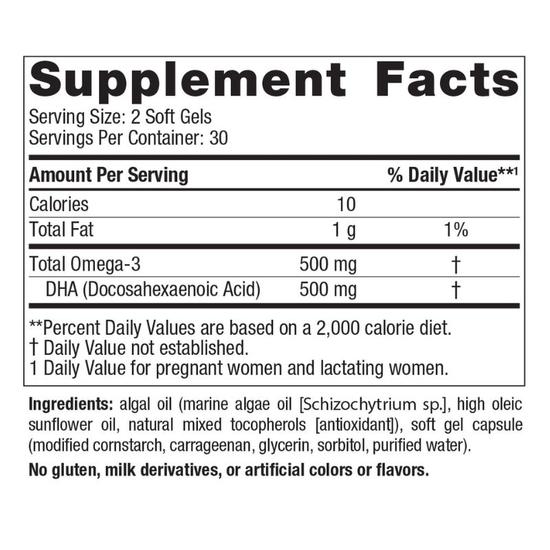 Nordic Naturals Prenatal DHA Vegan 500mg Softgels 60 Softgels