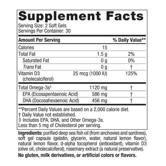 Nordic Naturals Ultimate Omega 2x Mini Softgels With Vitamin D3 60 Softgels