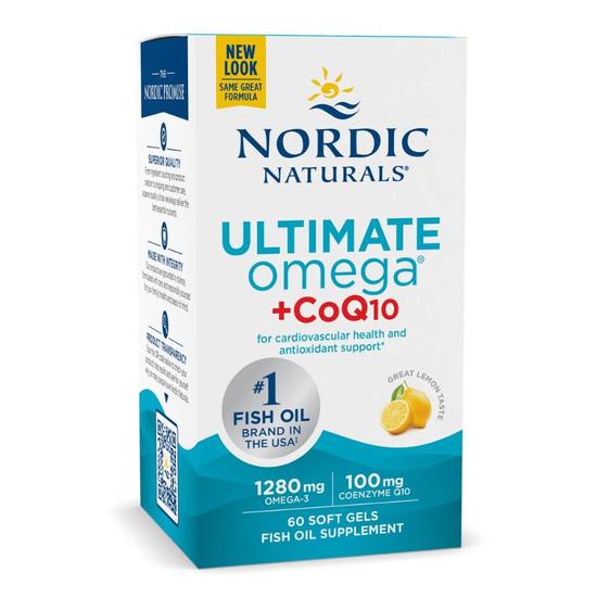 Nordic Naturals Ultimate Omega + CoQ10 1280mg Lemon Softgels 60 Softgels