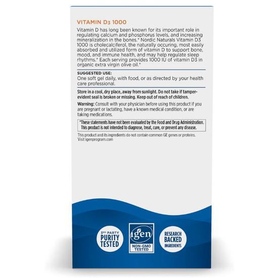 Nordic Naturals Vitamin D3 1000iu Orange Softgels 120 Softgels
