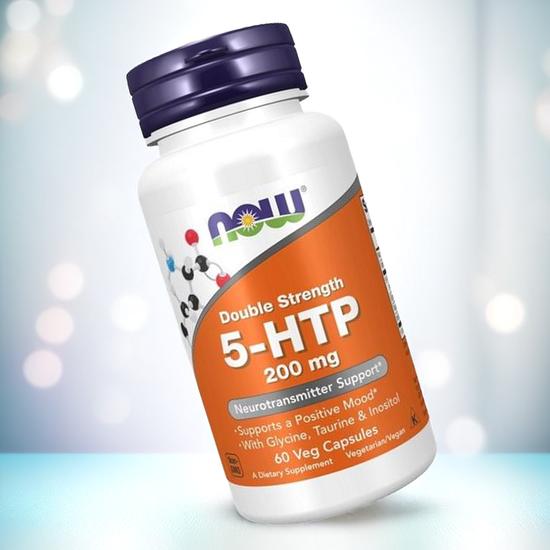 NOW Foods 5-HTP With Glycine Taurine & Inositol 200mg Capsules 120 Capsules