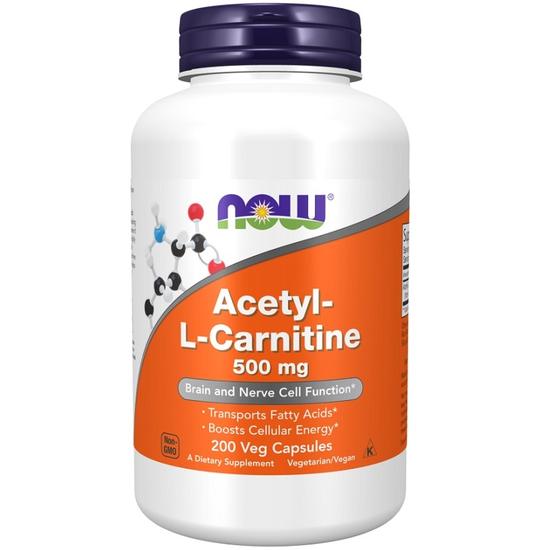 NOW Foods Acetyl-L-Carnitine 500mg Capsules 50 Capsules