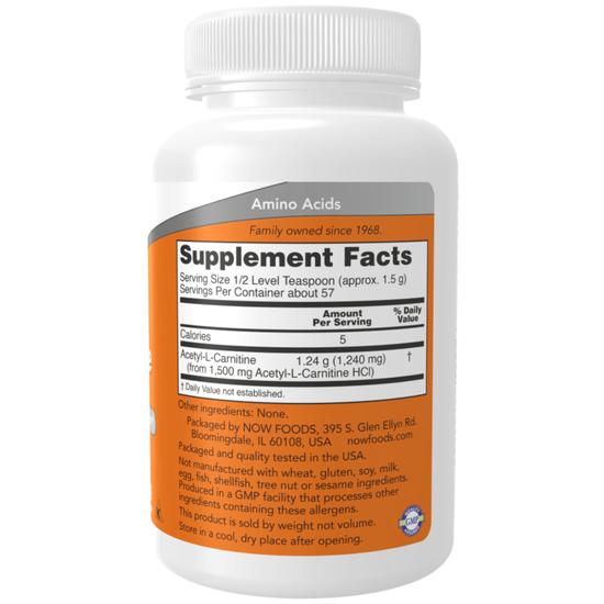 NOW Foods Acetyl-L-Carnitine Pure Powder 85g