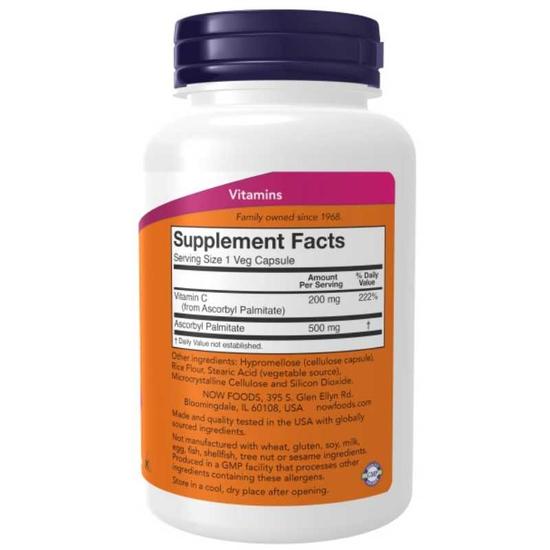 NOW Foods Ascorbyl Palmitate 500mg Capsules 100 Capsules