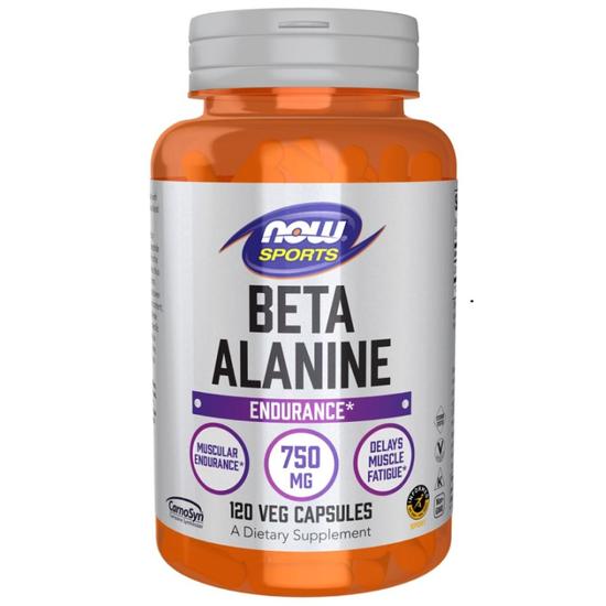 NOW Foods Beta Alanine 750mg Capsules 120 Capsules