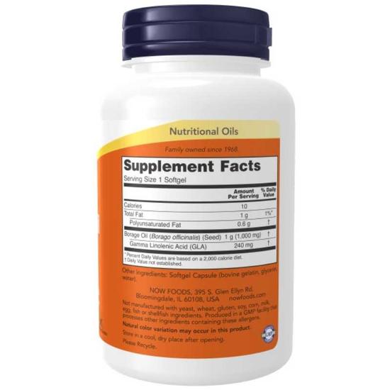 NOW Foods Borage Oil 1000mg Softgels 60 Softgels