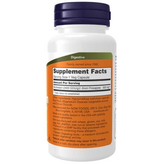 NOW Foods Bromelain 500mg Capsules 60 Capsules