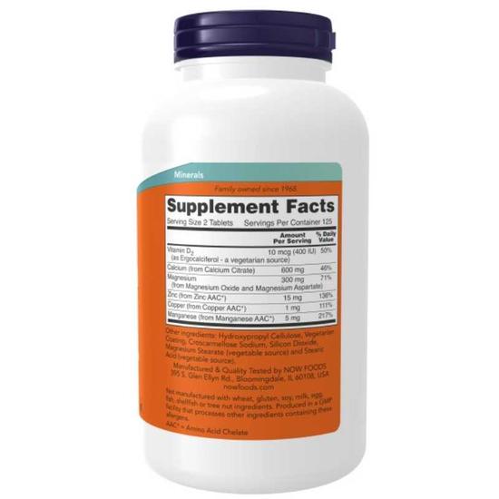 NOW Foods Calcium Citrate With Minerals & Vitamin D-2 Tablets 100 Tablets