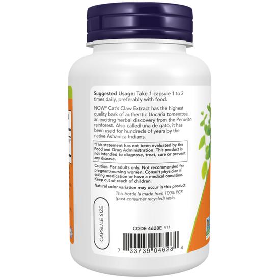 NOW Foods Cat's Claw Extract Capsules 120 Capsules