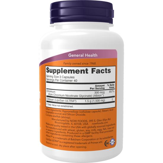 NOW Foods Chitosan 500mg Plus Chromium Capsules 240 Capsules