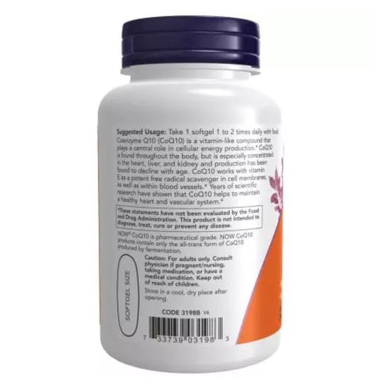 NOW Foods CoQ10 With Lecithin & Vitamin E 400mg Softgels 60 Softgels